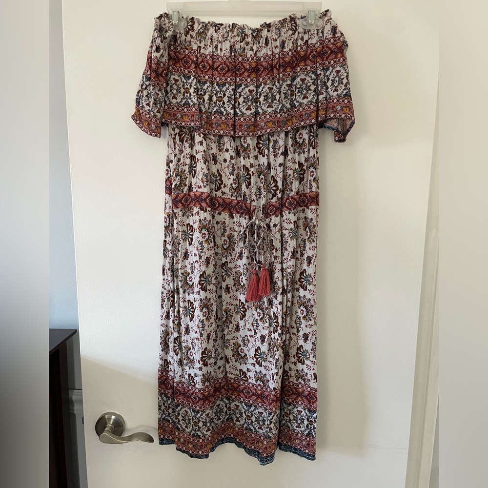 Knox Rose - multi colored off the shoulder dress